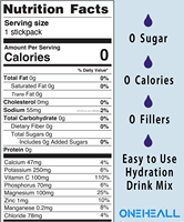ONEHEALL Poudre de Boisson Électrolytique Quotidienne Certifiée Sans Sucre pour Adultes, Keto, Vitamines et Électrolytes Sportifs