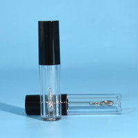 Nuevo logotipo personalizado 6ml Pink White Top Big Wand Lip Gloss Packaging Lipgloss Wand Tubes con aplicador de metal