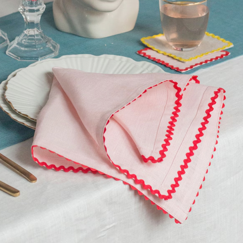 Embroidered Place Mat 100 Linen Dinning
