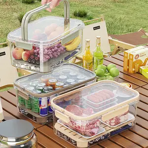 Groothandel Food Grade Lunchbox Grote Capaciteit Multifunctionele Verzegelde Gekoelde Transparante Lunchbox