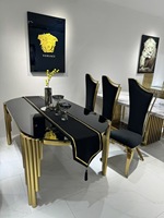 Ensemble de salle à manger moderne pour restaurant, mobilier commercial, table et chaises durables en acier inoxydable par Kingflower