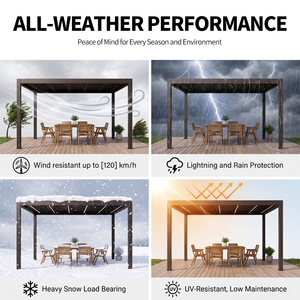 We Lead Modern Aluminum Pergola Black Powder Coated Rectangular Outdoor <b>Garden</b> Structure - Product Image 4