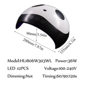 เครื่องอบเล็บเจลยูวี LED แพนด้า 12 ดวง 36 วัตต์ เครื่องอบเล็บแบบโฟโตเทอราปี อุปกรณ์ทำเล็บมืออาชีพสำหรับร้านเสริมสวย - Product Image 5