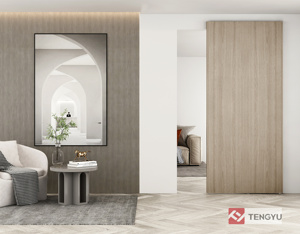 Verdecktes Innenschiebetürsystem mit Aluminiumschiene und Zubehör Schiebetürbeschläge für Holztüren - Product Image 5