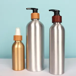Bottiglia di vasetti di alluminio con pompa in alluminio di alta qualità da 100ml 300ml 500ml 1000ml
