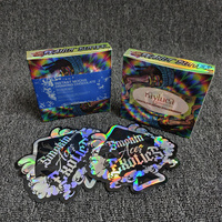 Boîte en papier découpée sur mesure pour biscuits et bonbons holographiques imprimés, motif fleurs exotiques, 3,5 g, avec sacs Mylar 3,5 g et boîtes assorties
