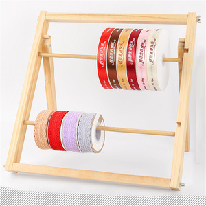Wooden Ribbon Storage Rack Four Layers For Decorative Ribbon Workshops Standing Type Lightweight Material - Product Image 4