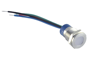 ¡Nuevo tipo! Lámpara tricolor (CE,ROHS) ONPOW Lámpara de señal LED RGB de cabeza plana de 12mm con indicador de metal de plomo de alambre - Product Image 5