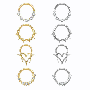 Pendientes de Aro de Titanio G23 con Circonita para Mujer, Joyería Corporal para Nariz, Septum, Cartílago y Labio - Product Image 1