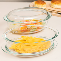 Grand ensemble de plats à four durables, résistants au four, en verre borosilicate transparent, avec couvercle en verre
