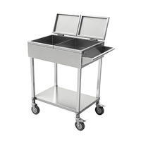 Chariot à condiments en acier inoxydable robuste, chariot à épices multi-niveaux avec roues pour la restauration, les hôtels et les services de traiteur