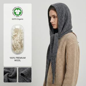 <span class=keywords><strong>Sciarpa</strong></span> con <span class=keywords><strong>Cappuccio</strong></span> di Lusso 100% Lana - Balaclava Invernale 2-in-1 Ispessita e Calda per Donne - Morbido Scialle con <span class=keywords><strong>Cappuccio</strong></span> in Lana Spazzolata - Product Image 1