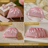 Pochette de rangement en satin personnalisée pour vêtements, sous-vêtements, perruques, sacs à main, avec logo imprimé, idéale pour emballage cadeau