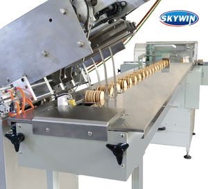 Skywin Automatique Deux Voies Chocolat Crème Remplissage Biscuits <span class=keywords><strong>Sandwich</strong></span> Biscuit Faisant La Machine Sans Plateau Sur Bord Débit Emballage - Product Image 5