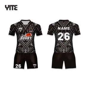 Wholesale custom plain blank rugby league jersey shirt design tattoo rugby uniform sets of NZ AU