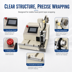 SQ-YC807 Qilin Macchina Semi-Automatica Elettrica ad Alta Velocità per Nastratura a Punti di Cablaggi con Taglierina Automatica e Precisione di 0,5 mm per Nastro Localizzato - Product Image 2