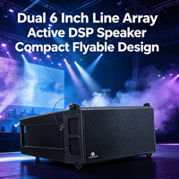 HDL-206A Système de sonorisation professionnel Line Array 2 voies 6,5 pouces en plastique, amplificateur DSP classe D bi-amplifié 300W+50W RMS 1200W Max