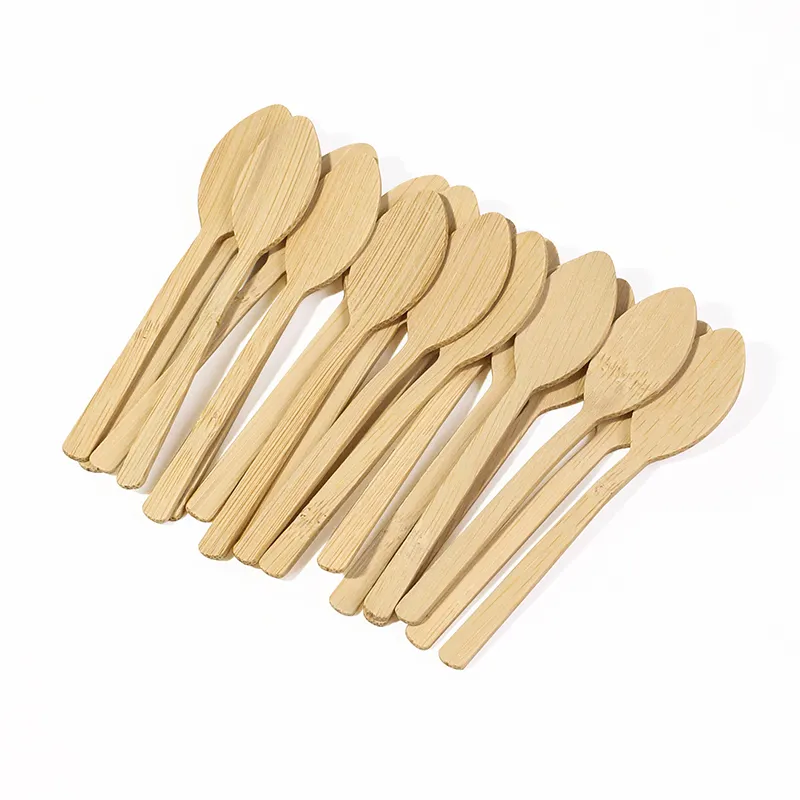 100%Eco-friendly disposable cutlery durable Disposable bamboo spoon with food
