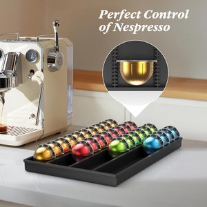 Insert de tiroir de support de stockage de dosettes de café pour Capsules <span class=keywords><strong>Nespresso</strong></span> Vertuo <span class=keywords><strong>Vertuoline</strong></span> compatibles avec le comptoir pour le bureau à domicile - Product Image 5