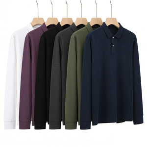Camisetas de <span class=keywords><strong>Marca</strong></span> para Hombre, Estilo Polo Holgado, Material de Algodón con Cuentas, Casual, Transpirable, Manga Larga, Camiseta de Manga Larga para Hombre - Product Image 1