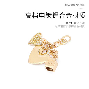 Llavero de Aleación de Zinc en Forma de Corazón con Baño de Oro Claro, Regalo para Automovilistas, Souvenir Promocional - Product Image 4