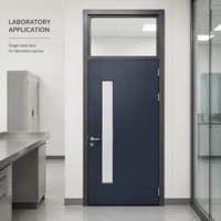 Cloison intérieure commerciale chinoise à battant simple en acier et verre pour écoles, hôpitaux, salles blanches, laboratoires