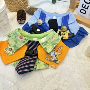 Baberos para Perros, Pañuelos para Gatos, Pañuelos Ajustables con Diseño de Policía para Mascotas, Accesorios para Perros y Gatos, Origen Zhejiang - Product Image 1
