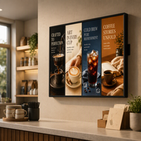 Boîte à lumière LED ultra-mince A4 avec cadre en aluminium et verre trempé, pour affichage mural, menu publicitaire, cadre pour affiche