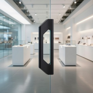 Poignée de tirage pour porte coulissante en verre en aluminium 150 mm Noir <span class=keywords><strong>Anthracite</strong></span> Design Moderne pour cloison de bureau en verre Vente en gros OEM - Product Image 6