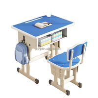 Meubles de classe pour l'école primaire, table et chaise d'étude pour enfant à hauteur réglable, bureau et chaise individuels pour élèves