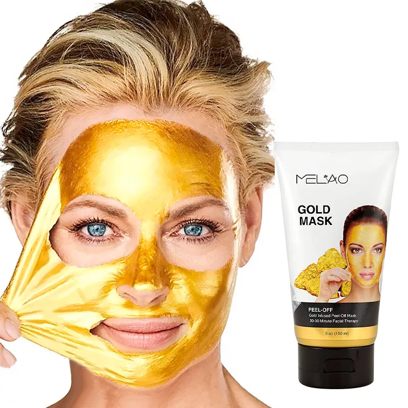 MELAO Natural Organic 24 Karat Gold Kollagen Peel Off Maske Gesichts creme Anti-Falten Feuchtigkeit spendendes Peeling Aufhellen Gesichts maske