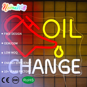 Enseigne néon LED « Change d'huile » pour gestionnaires d'atelières automobiles et de stations-service Neonawall, facile à installer pour la décoration des ateliers de réparation et des stations-service - Product Image 1