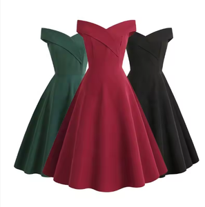 Damen Vintage Rotes Chiffon Gewebtes Waschbares V-Ausschnitt Teelanges A-Linien Abendkleid für Geburtstag Hochzeit Formelle Party Abschlussball - Product Image 1