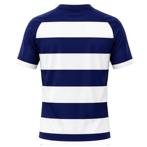 Maillot de rugby bleu roi et blanc pour homme – Léger, respirant, à manches courtes, idéal pour l'entraînement et les matchs - Product Image 2