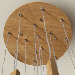 Ristorante europeo ha condotto il tubo grande lampadario illuminazione decorativa moderna coperta in legno pianta luci del pendente - Product Image 4