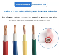 Cable Eléctrico JINWANCHENG 3C, Aislamiento de PVC Plano Ignífugo, BVVR de Doble Capa Multifilar, 220V 2.5mm, Núcleo de Cobre Puro para Interiores