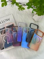 Coque de téléphone transparente avec dégradé de couleur mat pour iPhone 18 16 Pro Max 15 Plus 17 Air 14 13 12, protection magnétique anti-chute