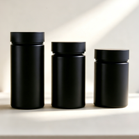 Bouteilles de médicaments / capsules en PET noir mat 100 ml 120 ml 180 ml avec bouchon à vis pour vitamines, comprimés, emballages de soins de santé