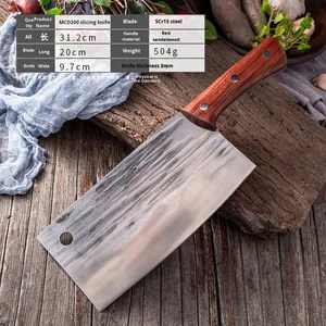 Juego de Cuchillos Forjados con mango de sándalo rojo, cuchillos de cocina <span class=keywords><strong>para</strong></span> uso doméstico <span class=keywords><strong>para</strong></span> picar, <span class=keywords><strong>cortar</strong></span> huesos grandes, matar <span class=keywords><strong>carne</strong></span>, <span class=keywords><strong>cuchillo</strong></span> de cerdo - Product Image 6