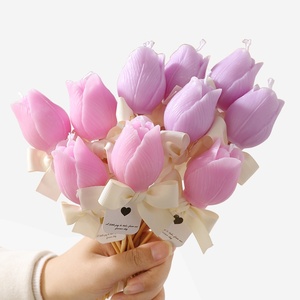 Velas Aromáticas de Lujo con Aroma a Rosa Tulipán, Recuerdos de Boda, Velas Artesanales sin Humo con Varillas de Bambú y Flores - Product Image 5