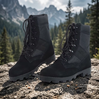 Bottes tactiques pour hommes, dessus en daim, semelle en caoutchouc, bottes d'entraînement en plein air