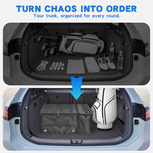 Trunk Organizer Foldable Car Storage Bag With Cooler Compartment For Golf Shoes And Gear 8-11 Pockets Polyester Material - Product Image 4