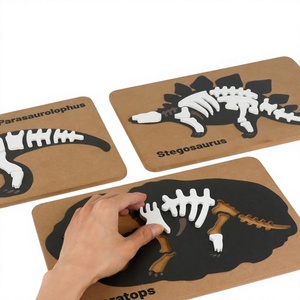 Rompecabezas de Fósiles de Dinosaurios: Mosasaurio, Pterodáctilo, Estegosaurio y T-Rex, Juguete Educativo Montessori, Rompecabezas de Esqueleto de Dinosaurio para Niños - Product Image 5