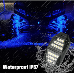 Off Road LED Underglow <b>Lights</b> 8pcs RGB Bluetooth App Control IP65 Dimmable DC Powered Plastic Body <b>Rainbow</b> Effect - Product Image 2