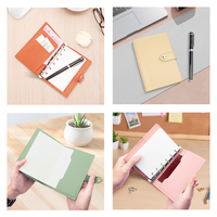 Carnet de notes portable personnalisable A7, couverture en cuir PU motif litchi, papier imprimé, reliure spirale, feuilles mobiles, cadeau