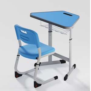 Modern Trapezoid Modular <strong>School</strong> <strong>Desk</strong> and Chair Set Colorful Collaborative Student <strong>Desk</strong> for Classroom Training Room - Product Image 3