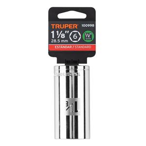 Truper D-1236-HL 1-1/8 'lungo impatto chiave a presa a 6 punti con finitura cromata con caratteristiche quadrate e esagonali personalizzabili supporto OEM - Product Image 1