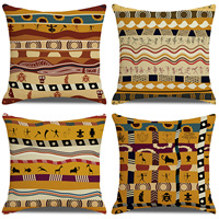 Housse de coussin carrée géométrique et rayée Hotsale Africa - 100% polyester traité anti-insectes