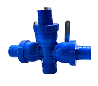 Robinet à bille trois voies pour filtre à eau, raccord de tuyau plat, connecteur de tuyau d'irrigation pour l'arrosage et l'irrigation