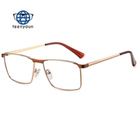 Teenyoun-Gafas de ordenador con montura de Metal para hombre, lentes ópticas, con luz azul, cuadradas, superventas
